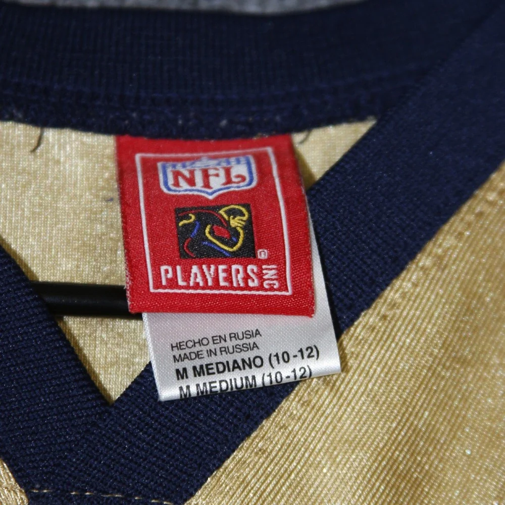 Los Angeles Rams Marshall Faulk Reebok Jersey Boys M‎ 10-12 Gold NFL Football 81